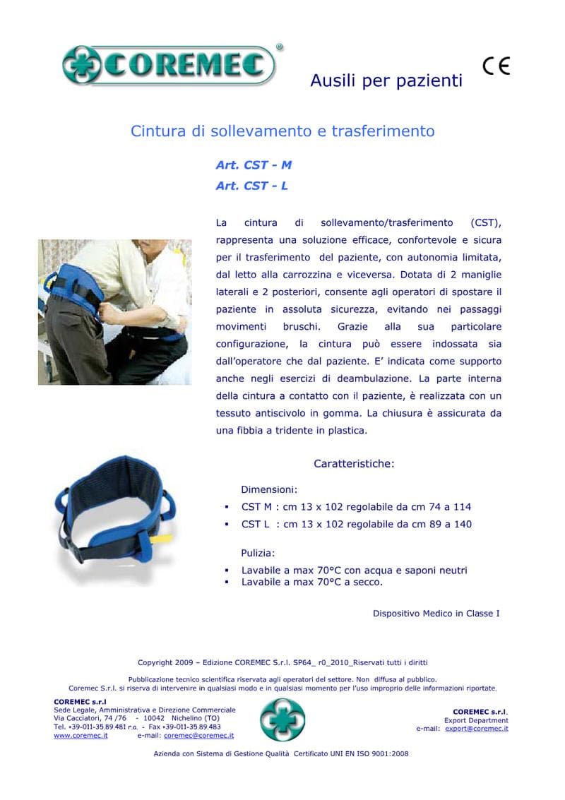 Belt hoisting and transfer Spec Sheet