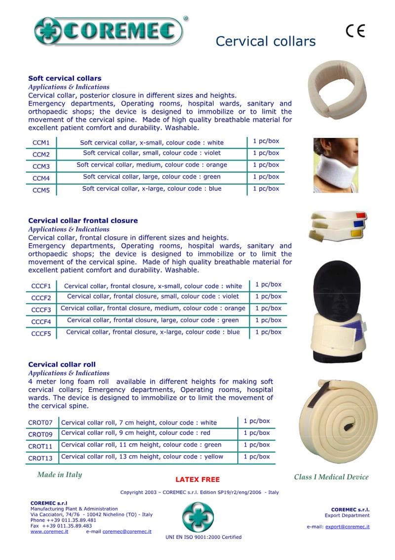 Soft Cervical Collar Catalog