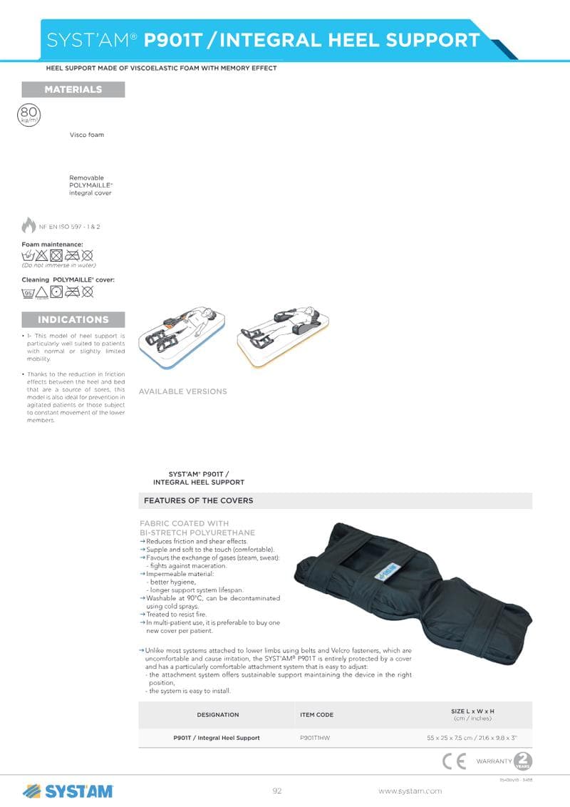 Integral Heel Support Spec Sheet