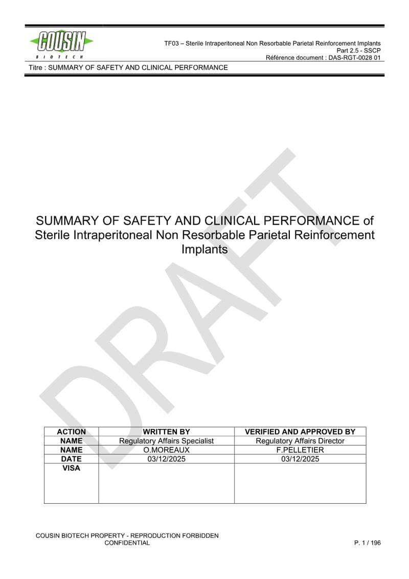 BIOMESH Clinical Evaluation