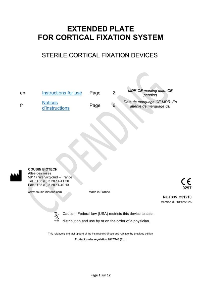 Adjustable Cortical Fixation System IFU