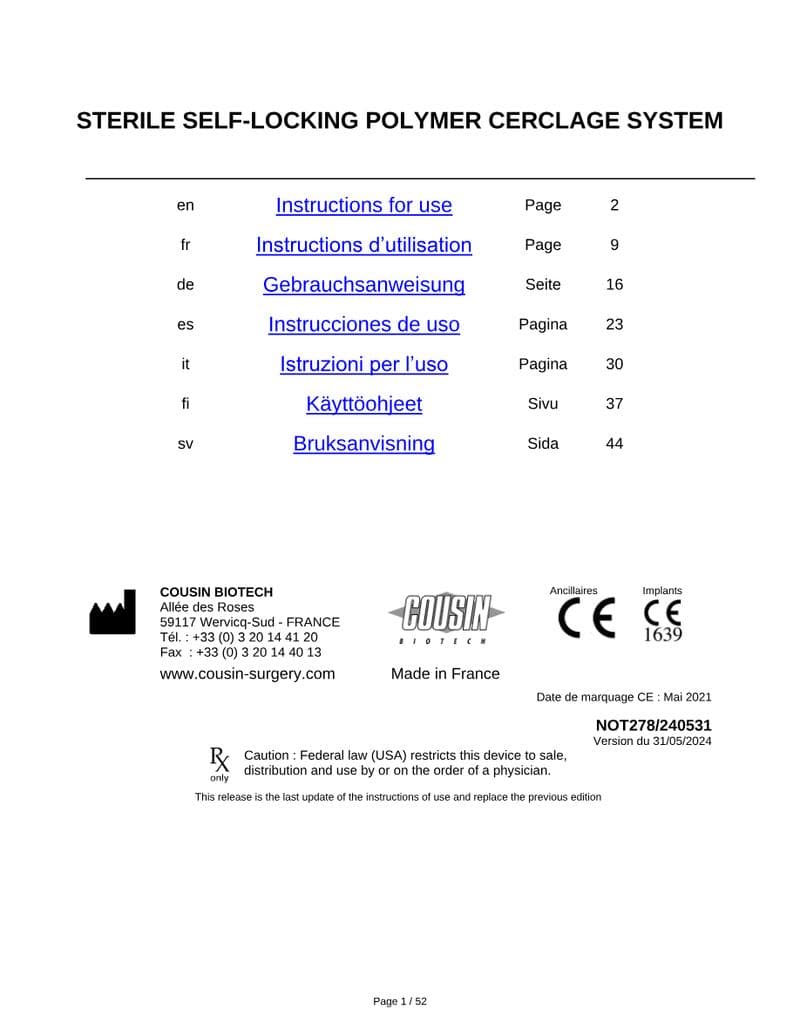 Cerclage System IFU