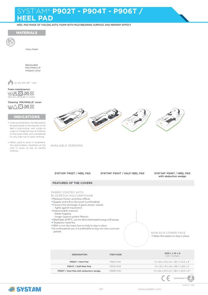Heel Pad Spec Sheet