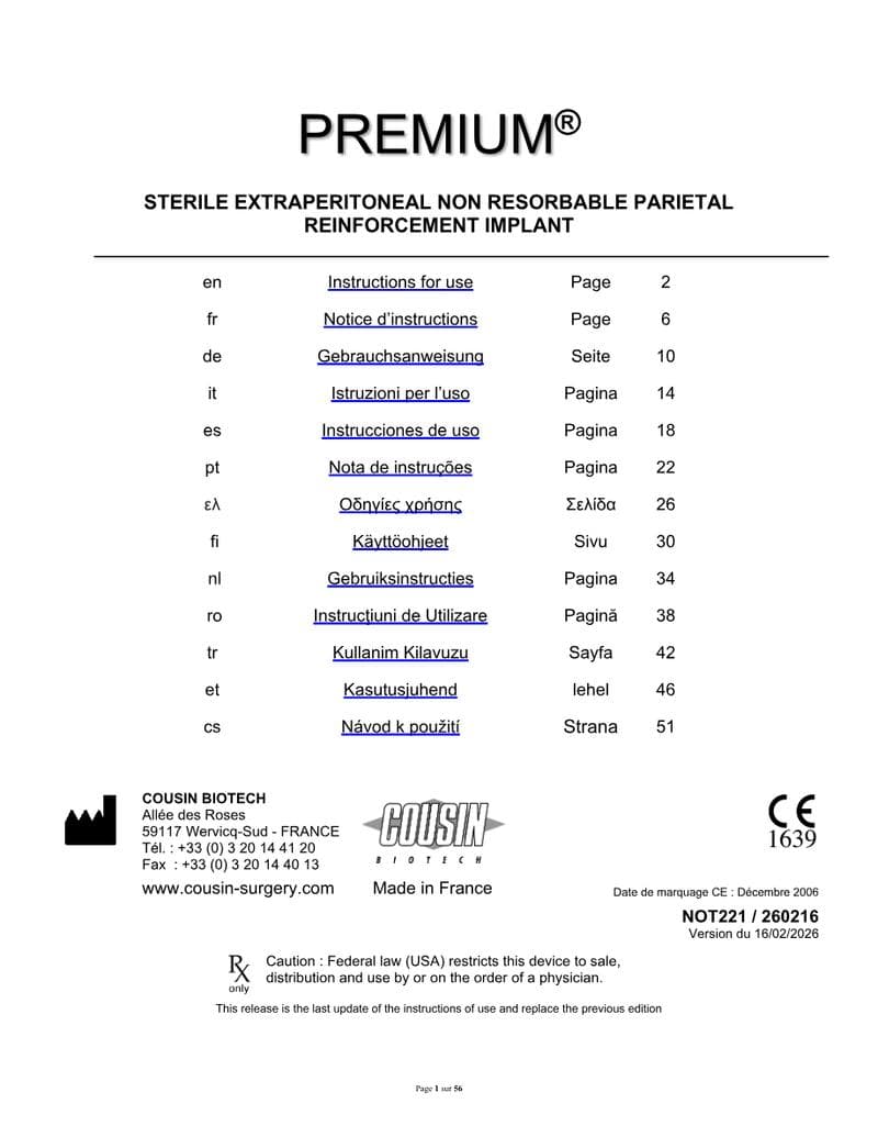 PREMIUM IFU