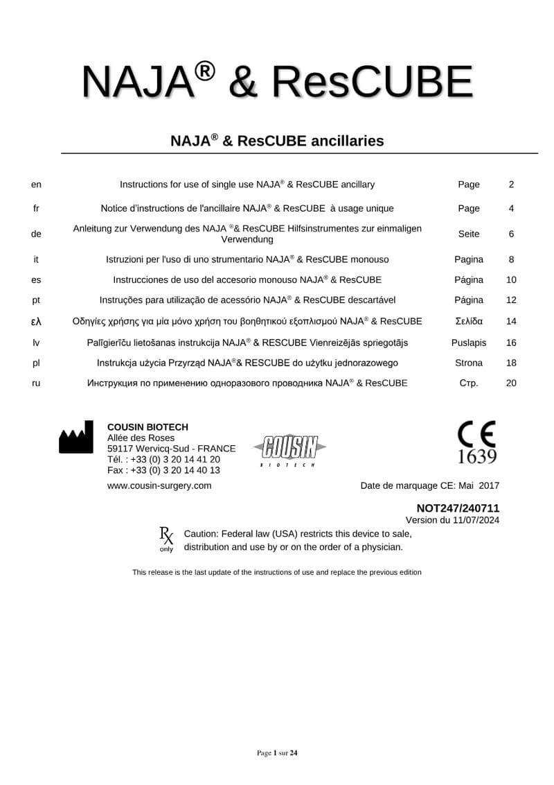Disposable Naja Accessory IFU