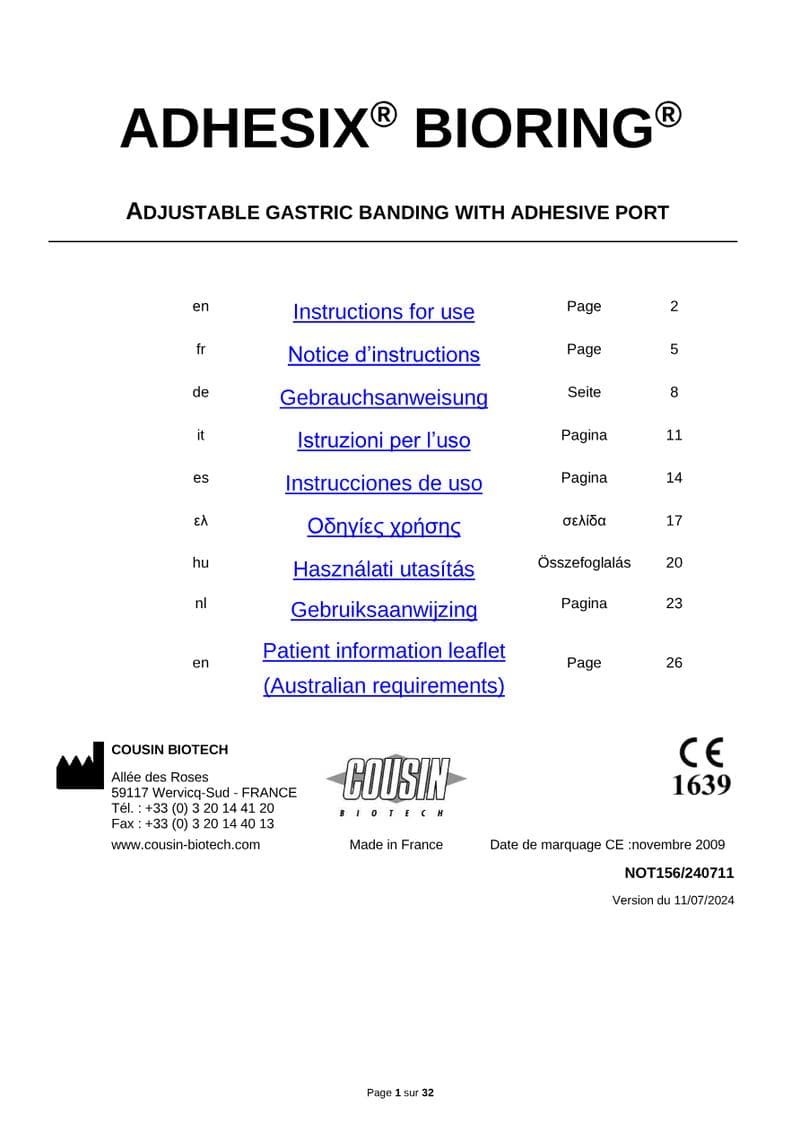ADHESIX BIORING IFU