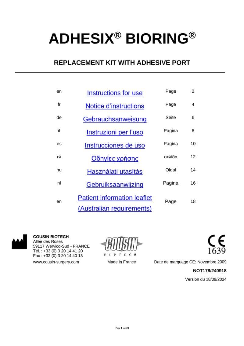 ADHESIX BIORING IFU