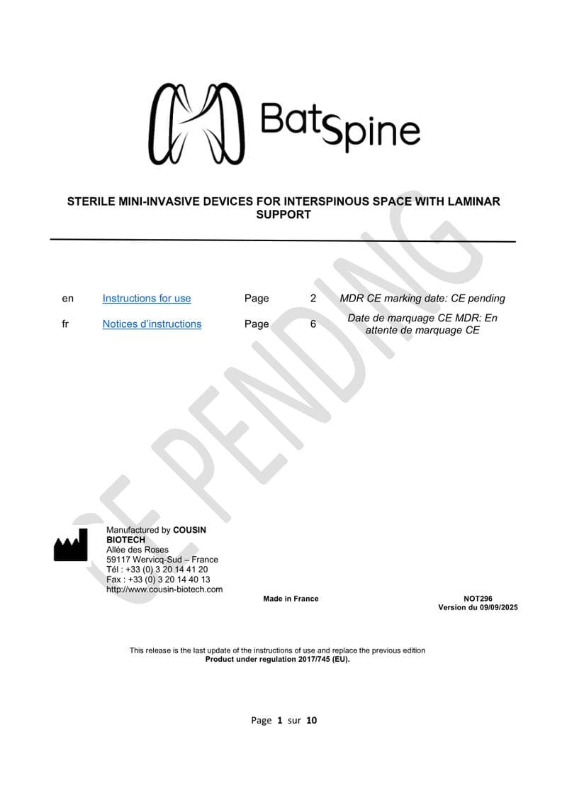 BATSPINE IFU