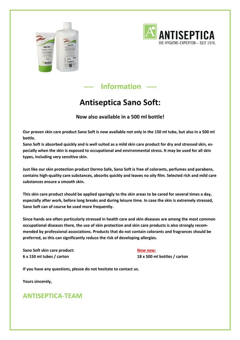 Sano Soft Product Flyer