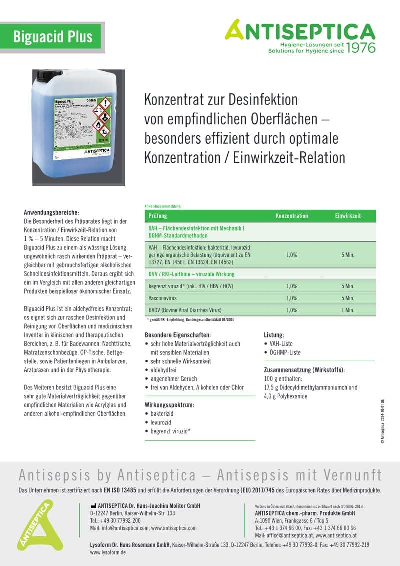 Biguacid Basic Spec Sheet