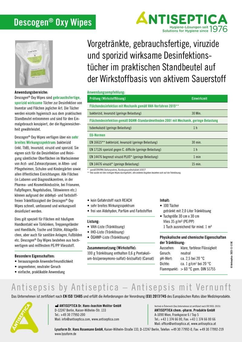 Descogen Liquid r.f.u. Spec Sheet