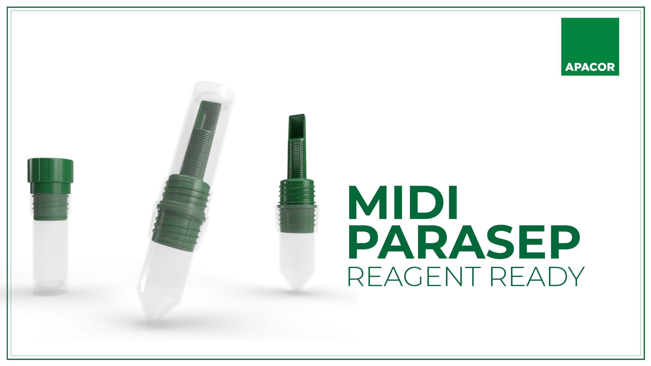 Marketing composition showing multiple components of the Midi Parasep system.