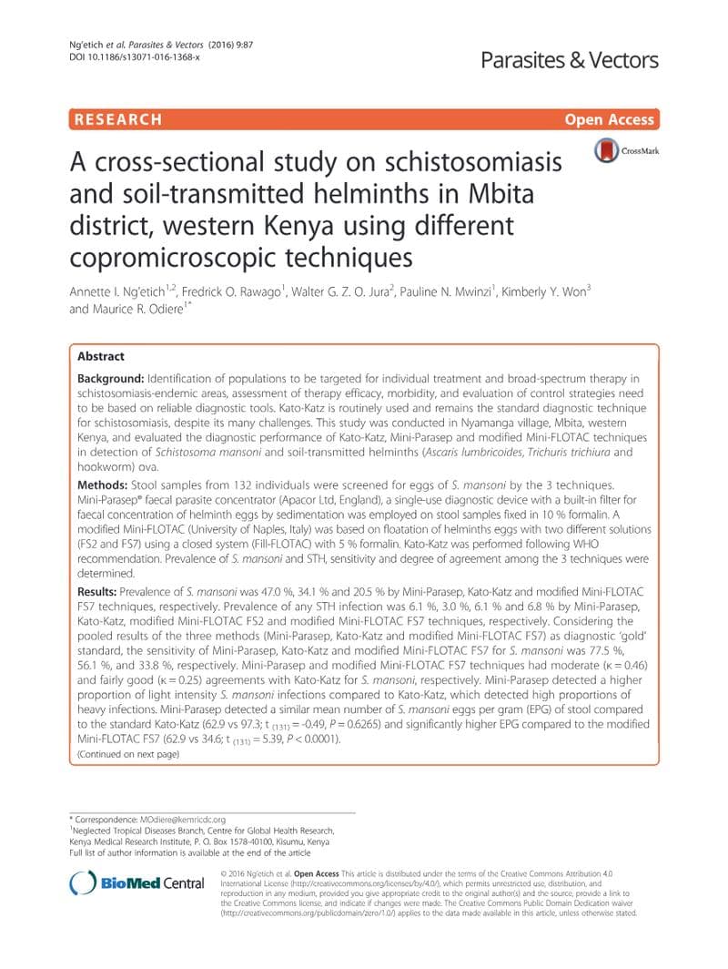 Mini Parasep SF Clinical Study
