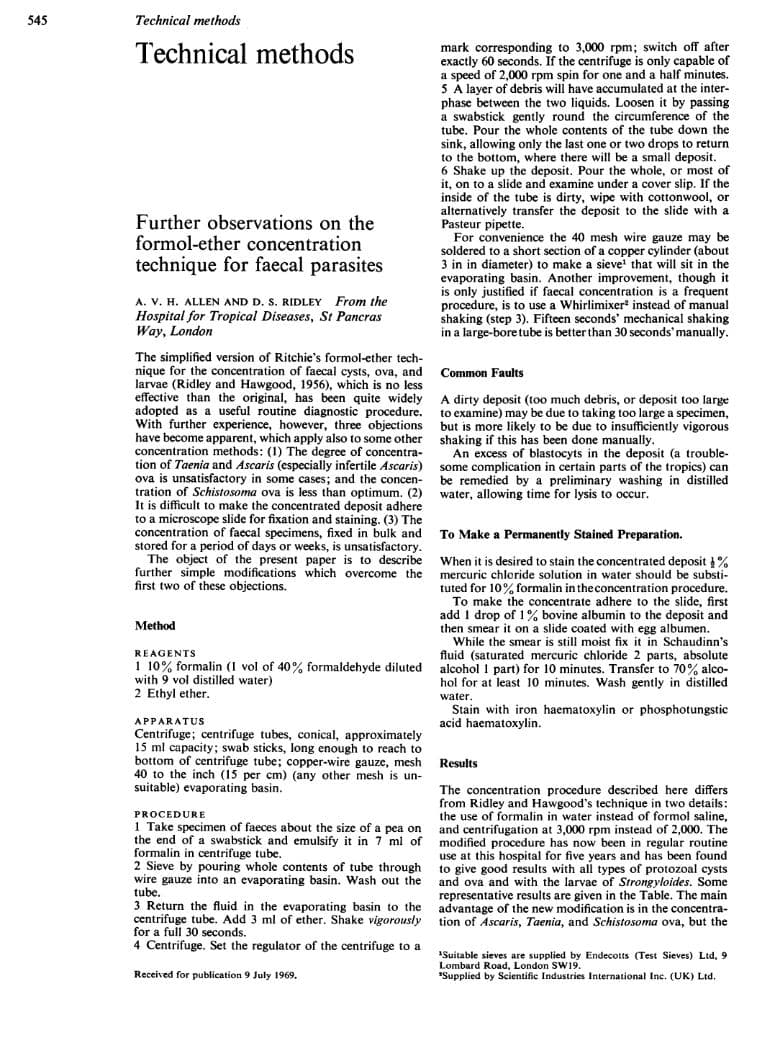 Parasep Fecal Concentrator White Paper