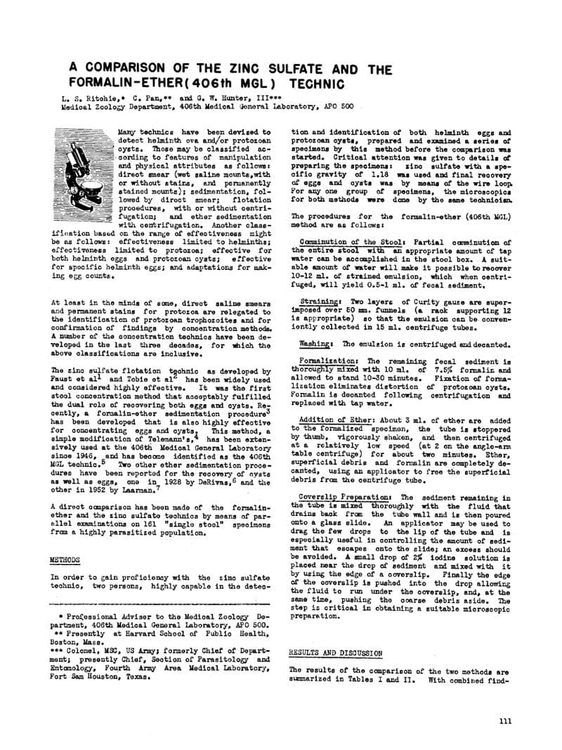 Sedimentation Technique Clinical Study
