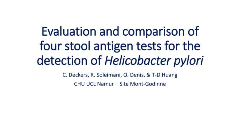 H.pylori Ag Rapydtest Clinical Study