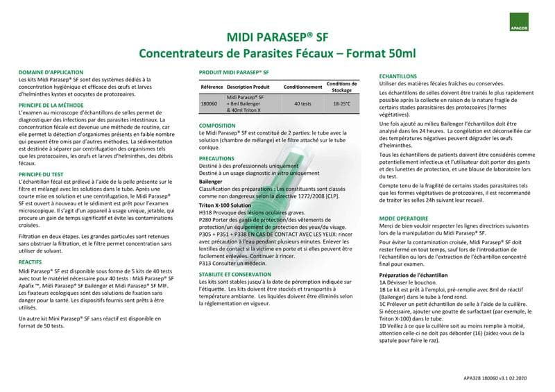 Midi Parasep SF Operator Manual