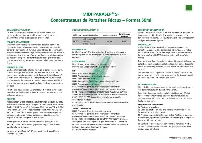 Mini Parasep SF IFU