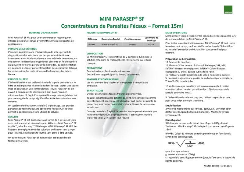 Mini Parasep SF IFU