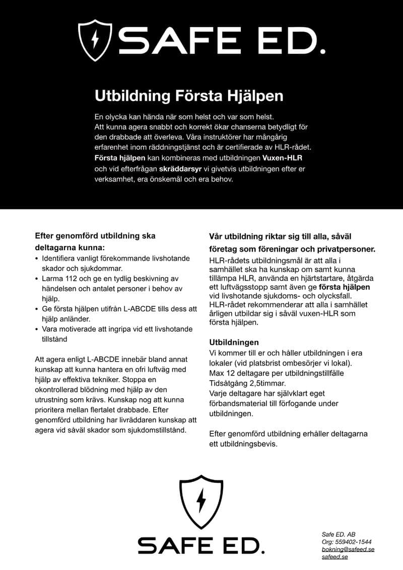 First aid training (Första hjälpen)