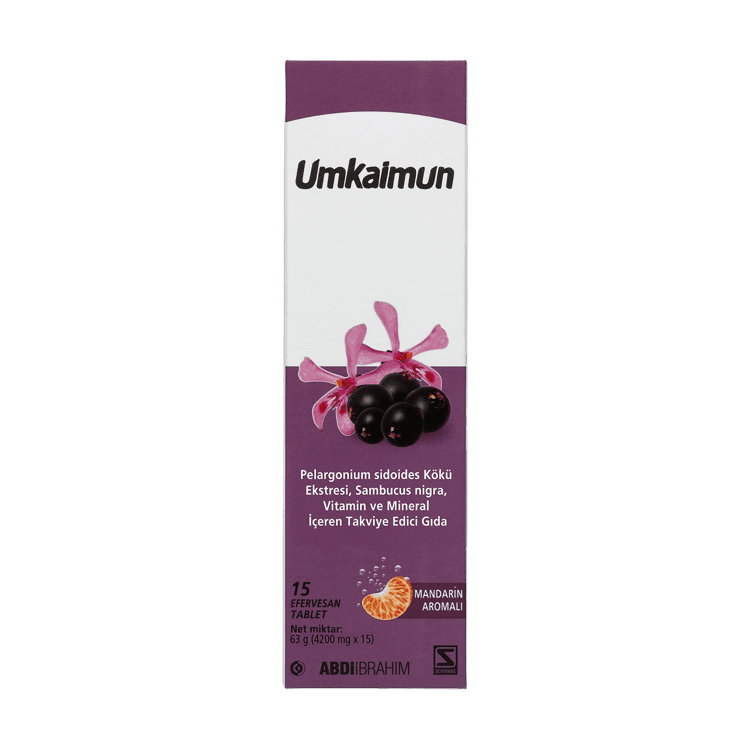 Umkaimun Pelargonium Sidoides Kökü Ekstresi, Sambucus Nigra, Vitamin Ve Mineral İçeren Takviye Edici Gıda