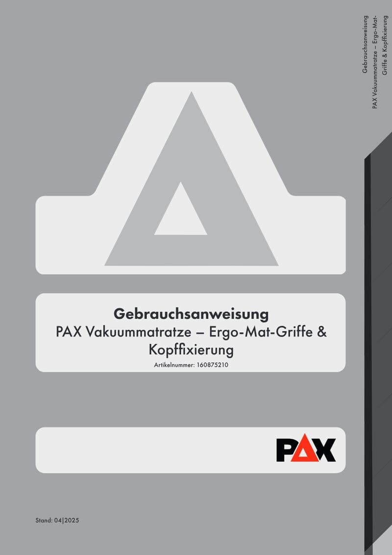 Instructions for Use: PAX Ergo-Mat Vacuum Mattress