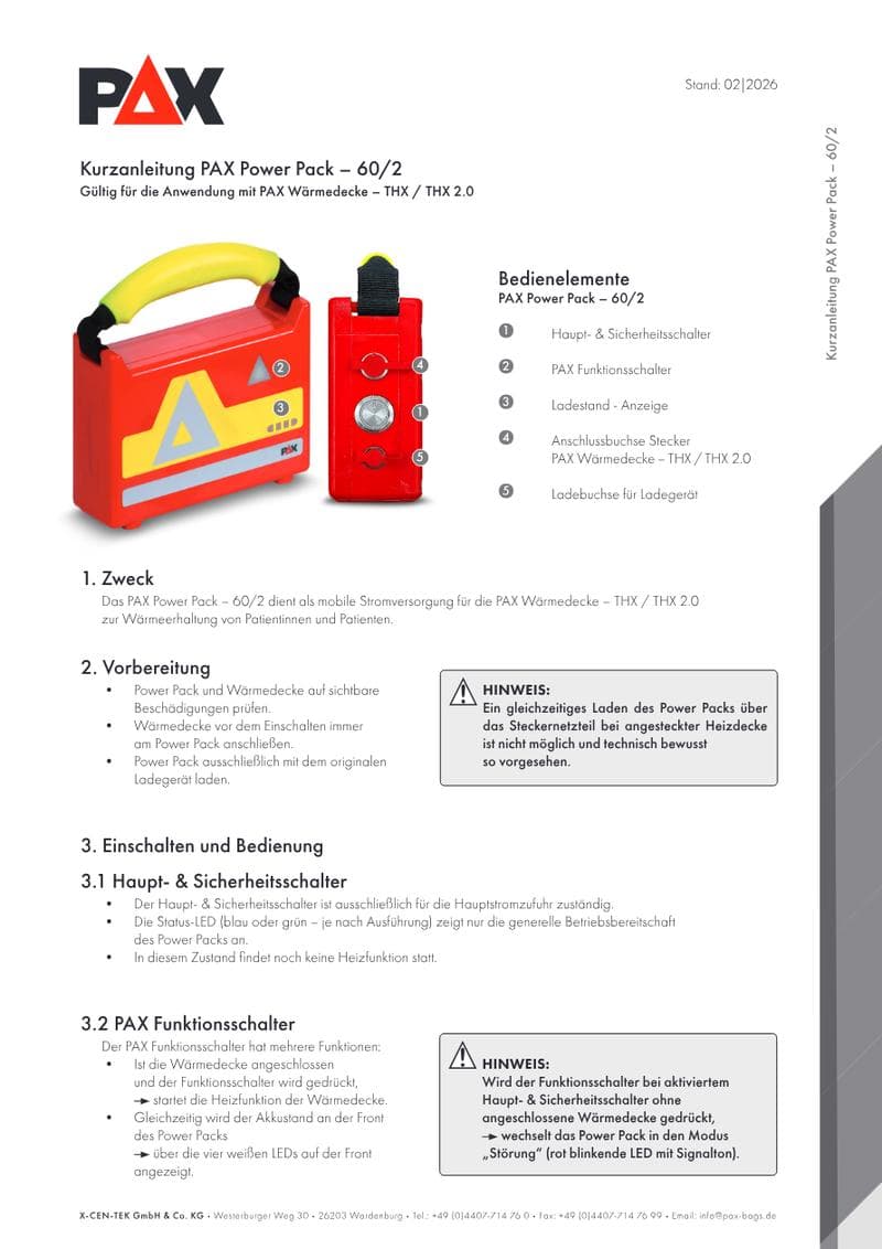 Quick Guide: PAX Power Pack 60/2