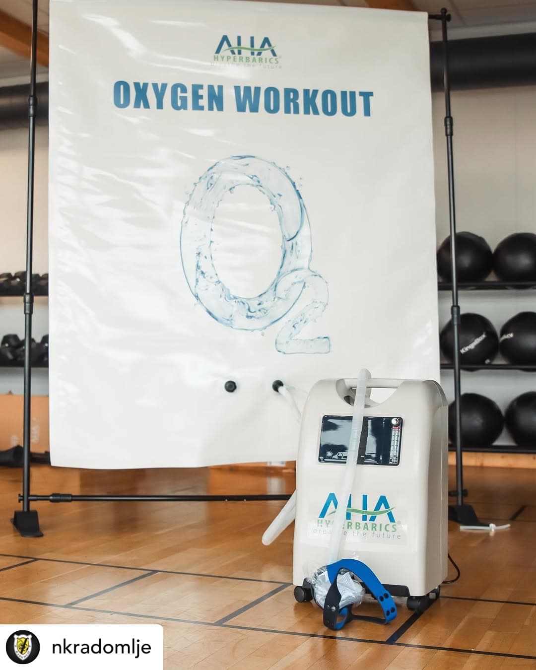 AHA Oxygen Workout (EWOT) system deployed in a sports/fitness facility