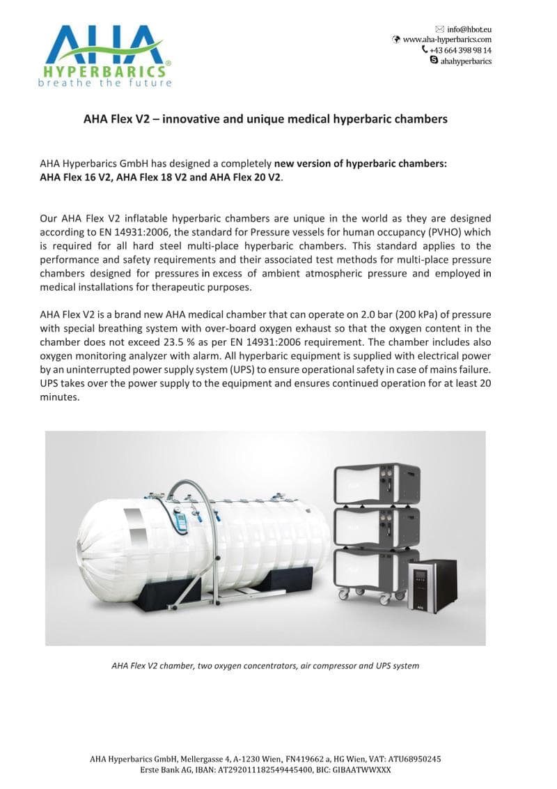 PVHO EN 14931:2006 Certificate, AHA Inflatable Hyperbaric Chambers