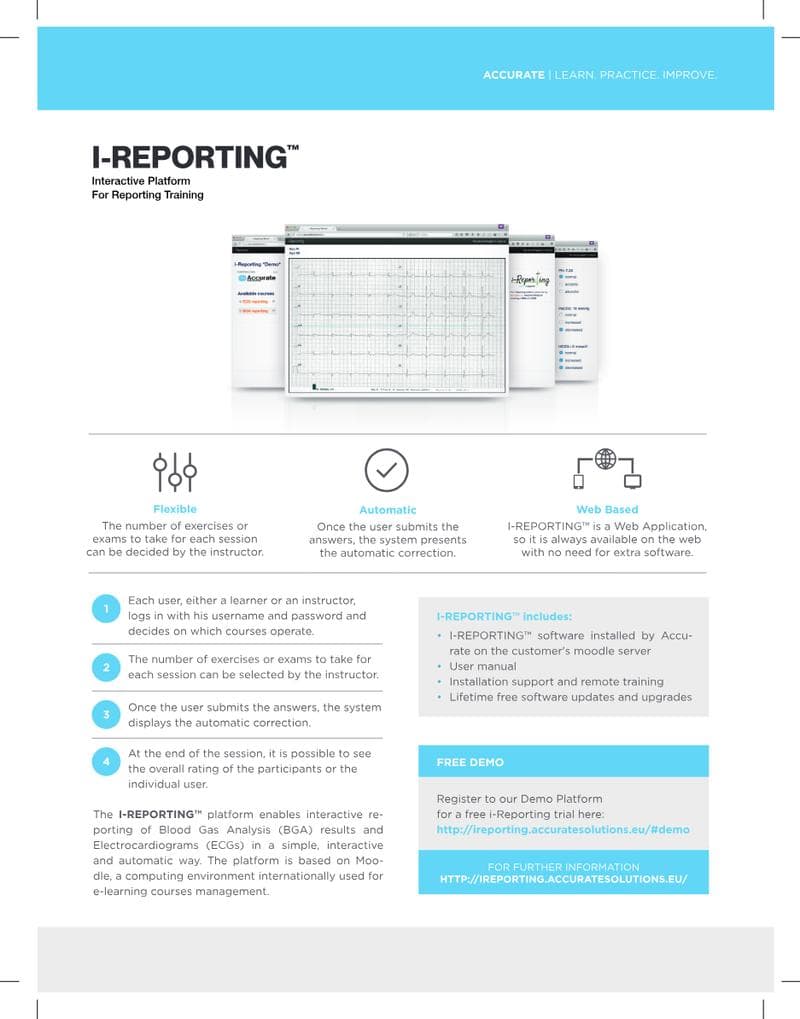 I-REPORTING™: Interactive Platform for Reporting Training Brochure