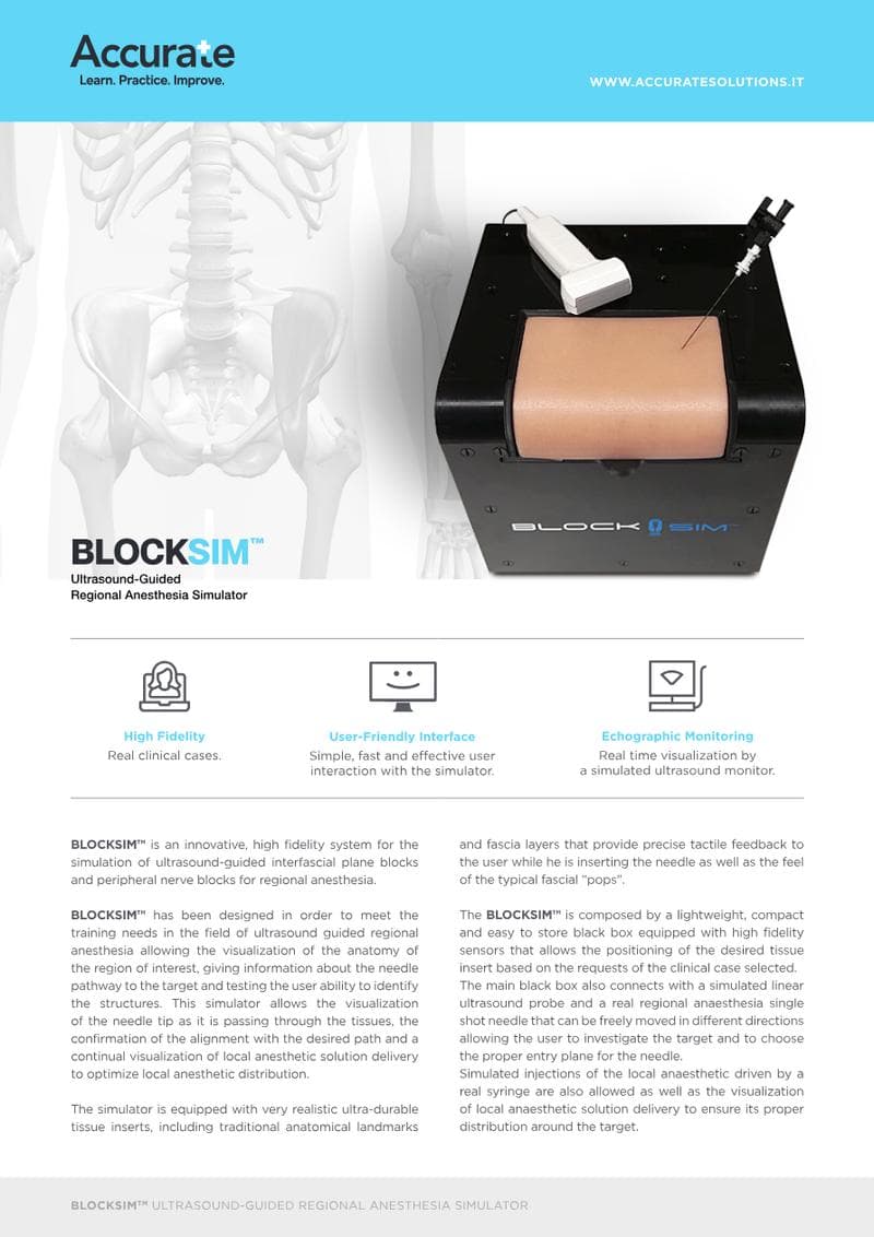 BLOCKSIM: Advanced Loco-Regional Anaesthesia Training Simulator Brochure