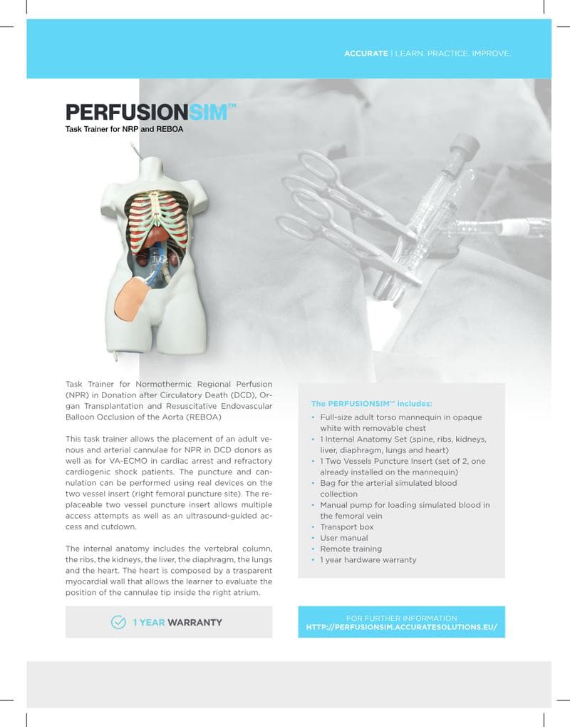 PERFUSIONSIM™: Task Trainer for NRP and REBOA Brochure