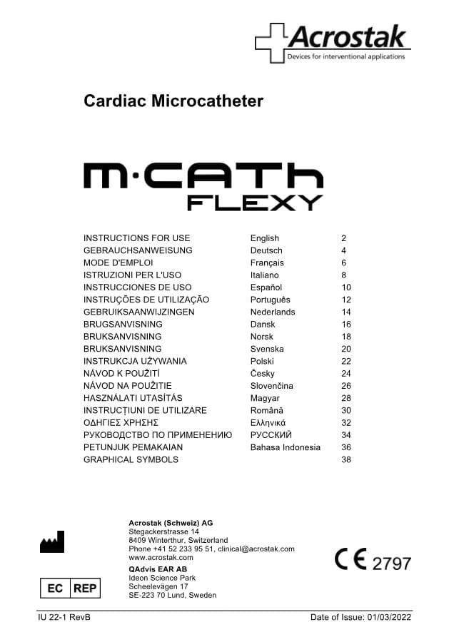Instructions For Use: M-Cath Flexy Microcatheter