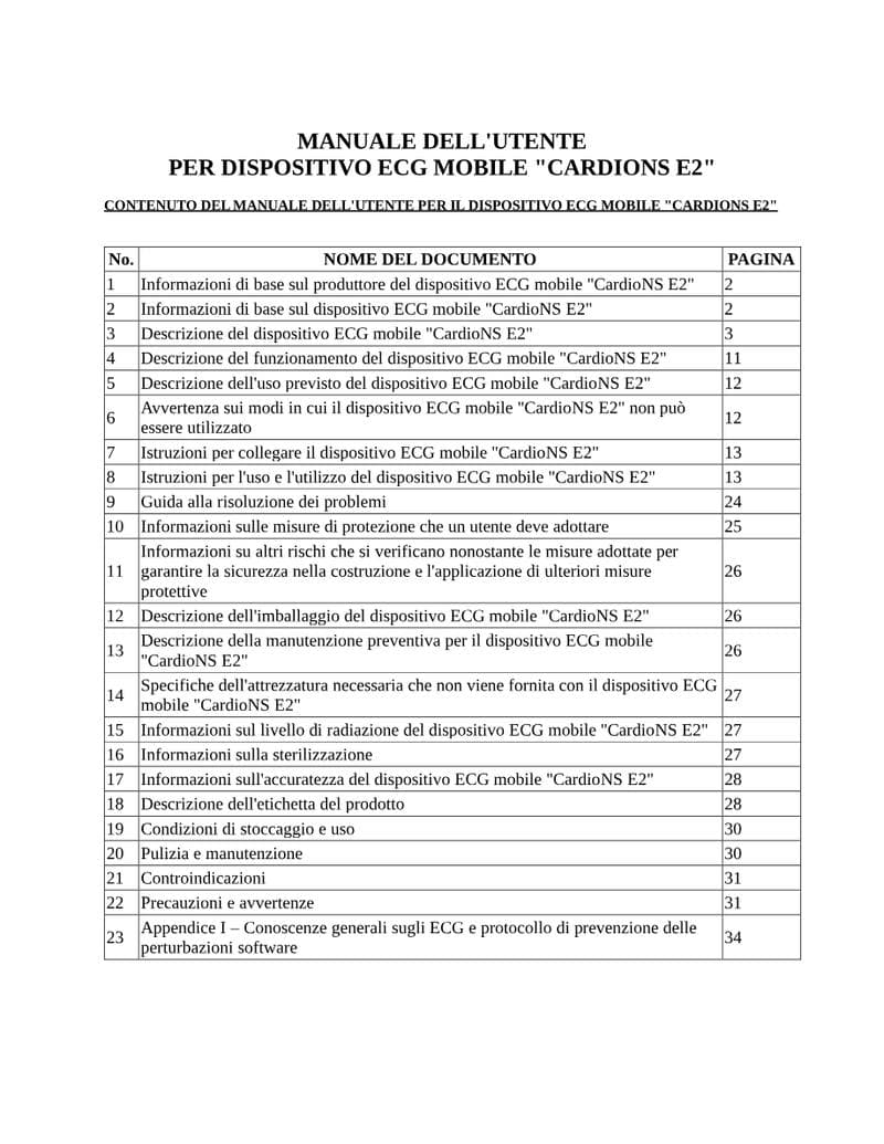 CardioNS ECG Device Operator Manual
