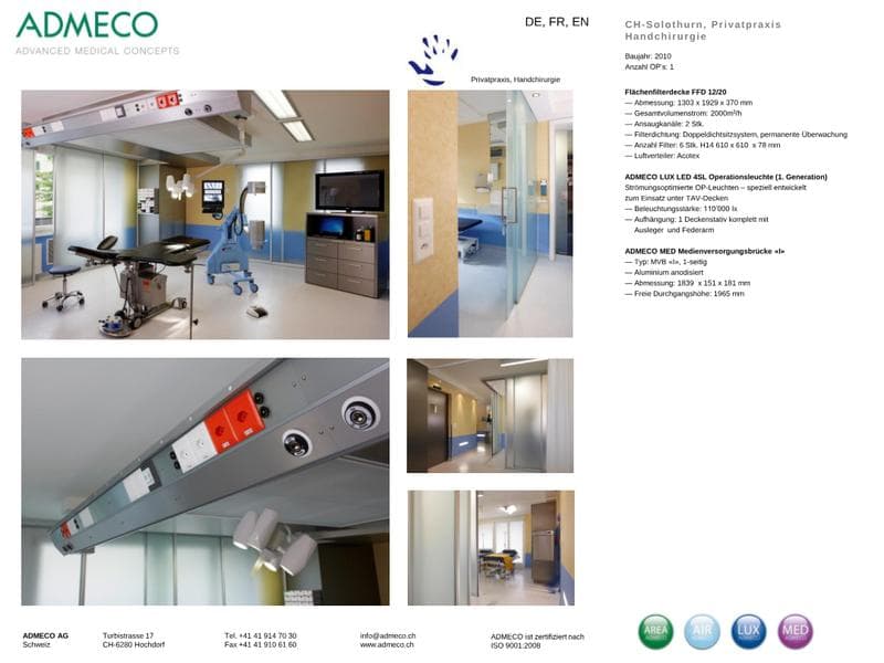 Reference: Privatpraxis Handchirurgie, Solothurn (CH)