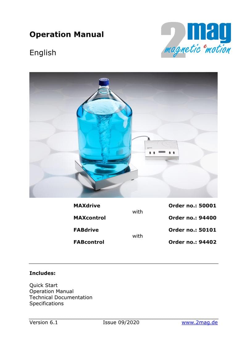 2mag MAXdrive / FABdrive with MAXcontrol / FABcontrol Operator Manual V6.1 (EN)