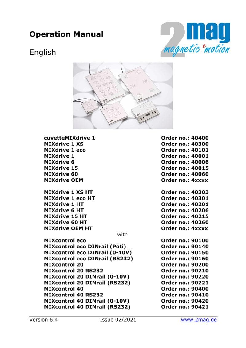 2mag MIXdrive Series Operator Manual V6.4 (EN)