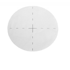 Shows the circular variant of the Intramesh T1 mesh with centering markings on a clean white background.