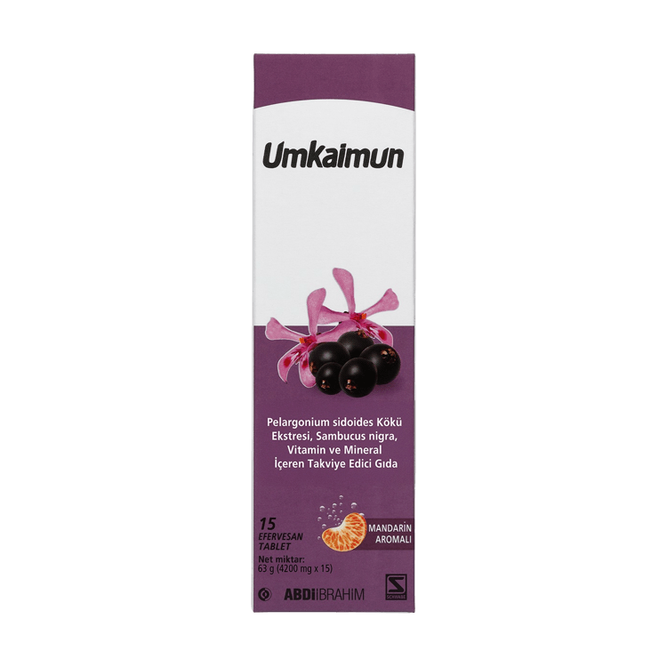 Umkaimun Pelargonium Sidoides Kökü Ekstresi, Sambucus Nigra, Vitamin Ve Mineral İçeren Takviye Edici Gıda