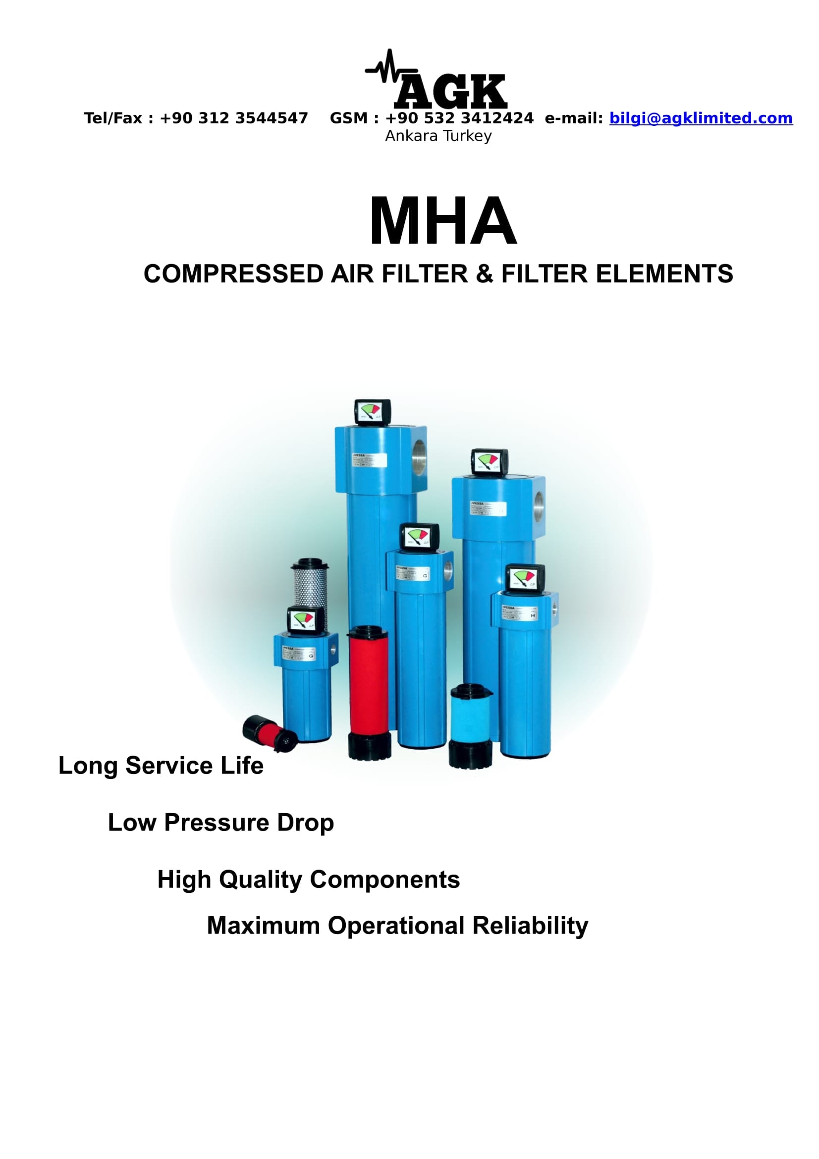 Compressed Air Filters & Filter Elements: MHA Series